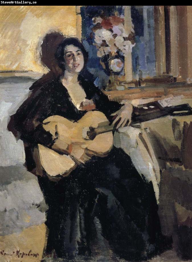 Konstantin Korovin The lady play Guitar